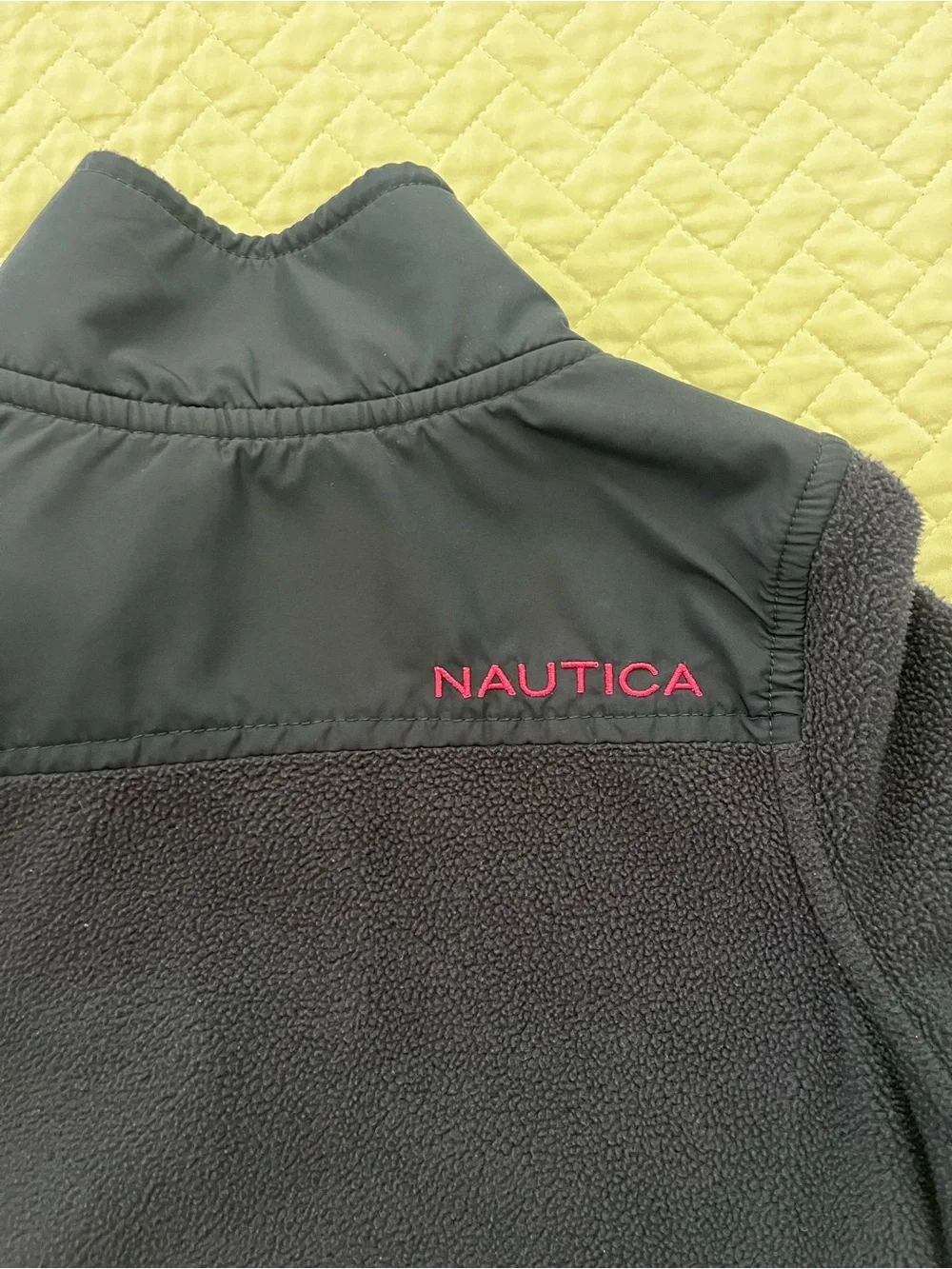Nautica Kids Navy Fleece Jacket with Pink Accents